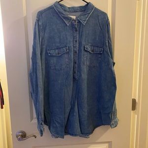 Women soft denim long sleeve